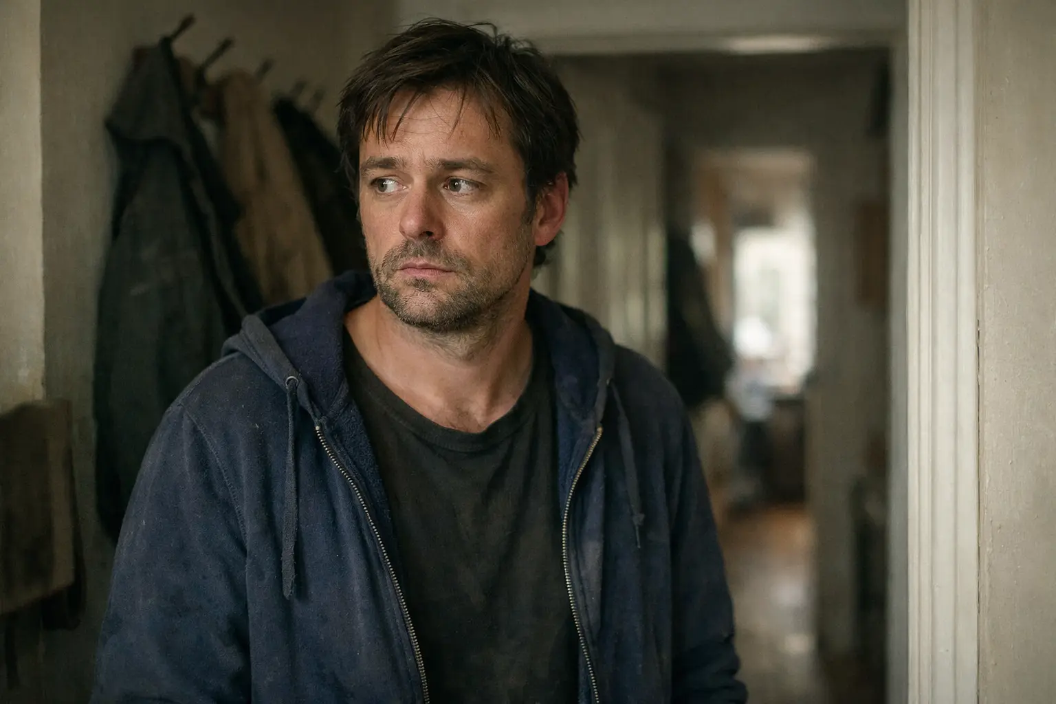 Portret van een man in een huiselijke omgeving